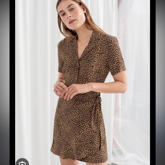 & Other Stories Dresses & Skirts - & Other Stories Leopard Print Side Tie Mini Dress